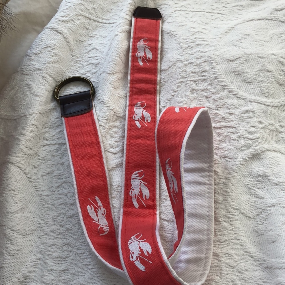 Red and white Fabric Nautical Lobster Belt from Sand Shack in large